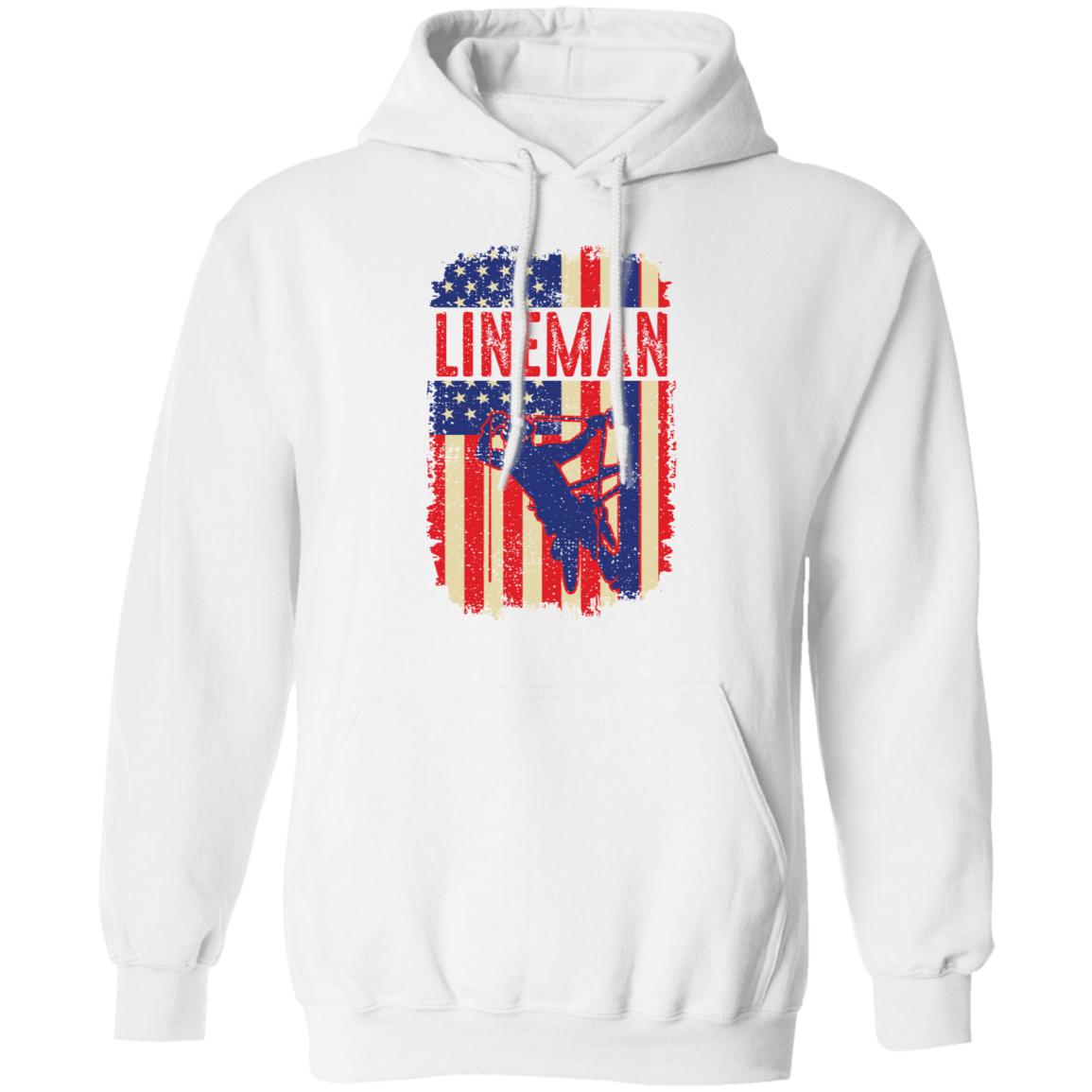Lineman American Flag Pullover Hoodie