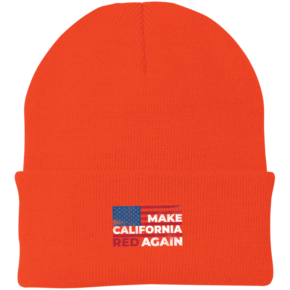 Make California Red Again American Flag Republican Beanie Cap