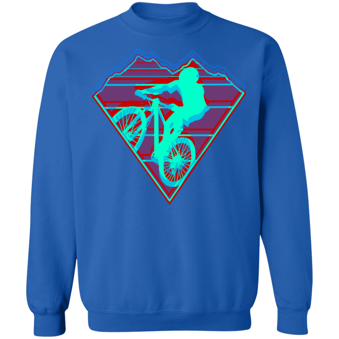 Retro Mountain Biker Crewneck Sweatshirt