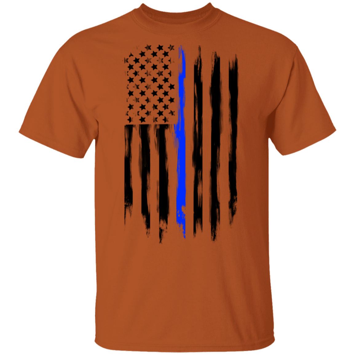 Law Enforcement Thin Blue Line American Flag T-Shirt