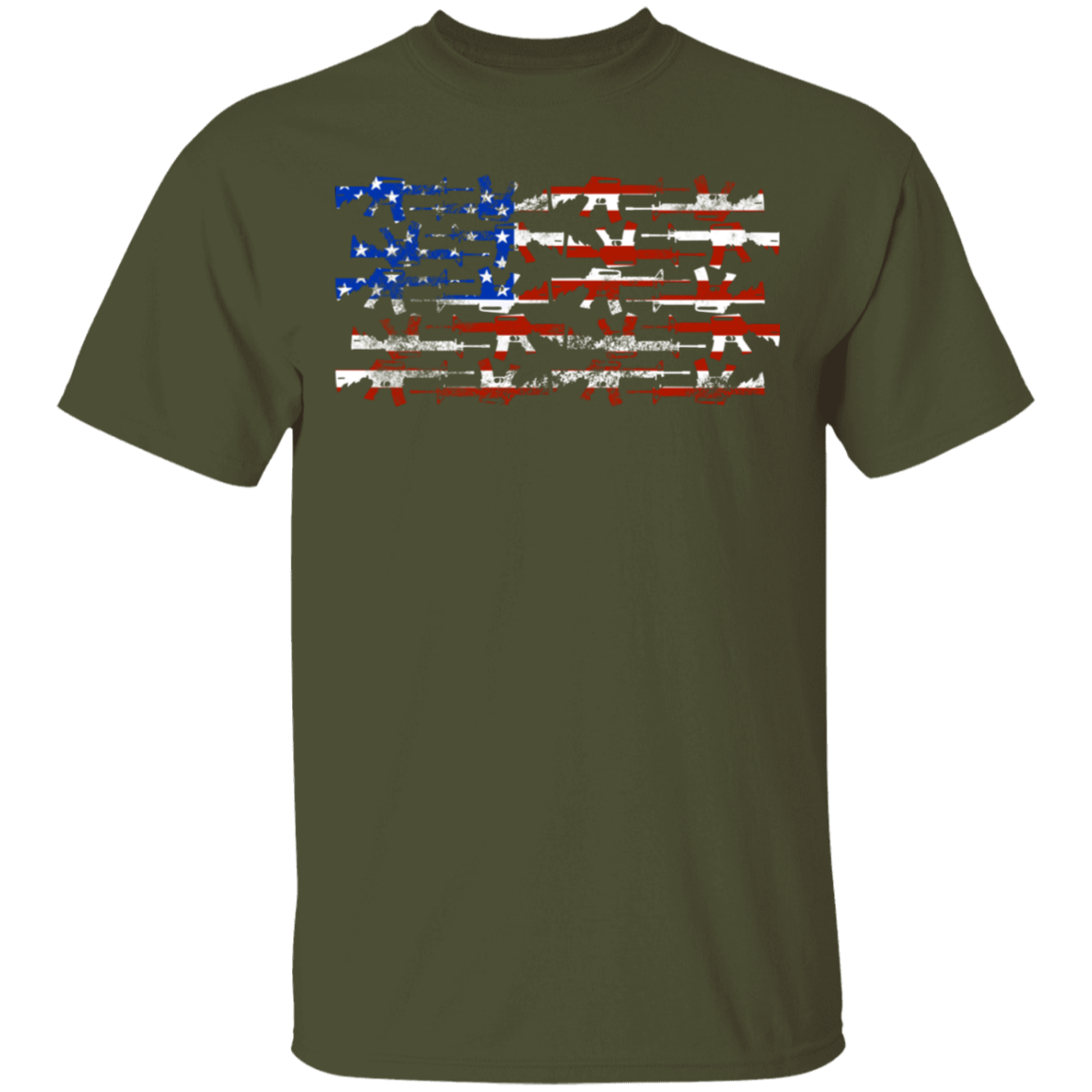 Rifle Firearm American Flag T-Shirt