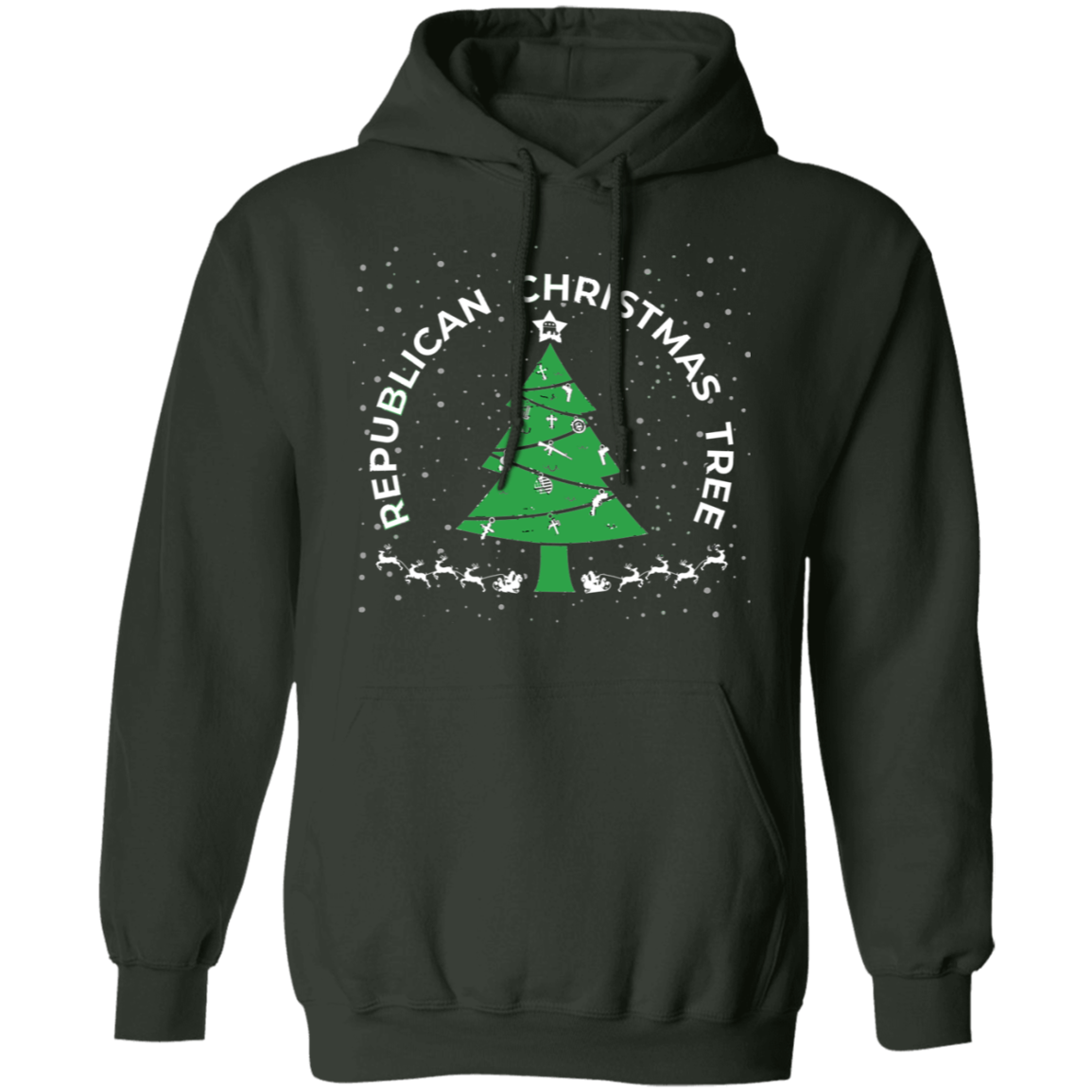 Republican Christmas Tree Ugly Christmas Pullover Hoodie