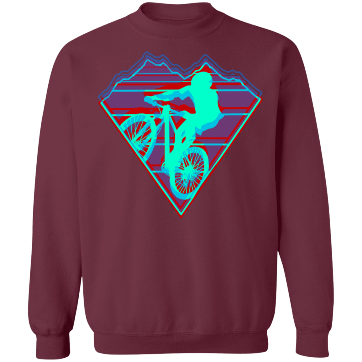 Retro Mountain Biker Crewneck Sweatshirt