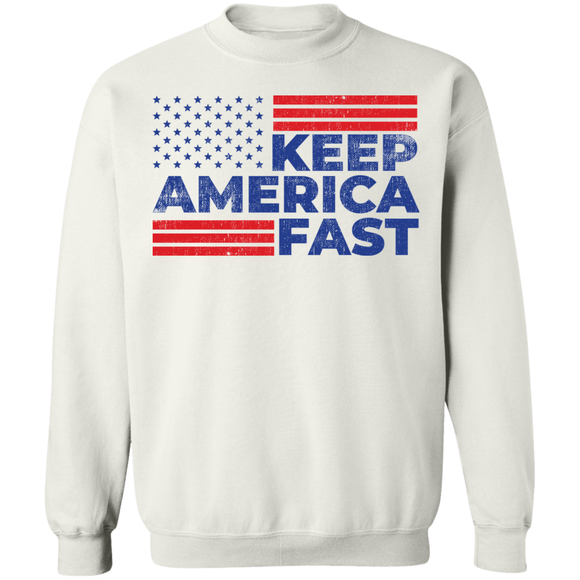 Keep America Fast American Flag Racing Crewneck Sweatshirt