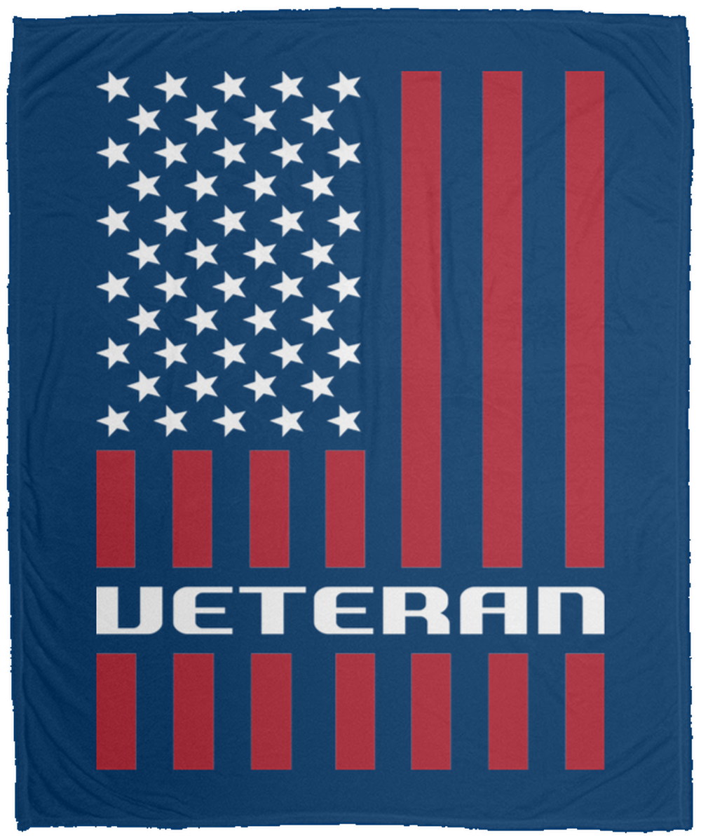 Veteran American Flag Military Patriot Fleece Blanket - 50x60