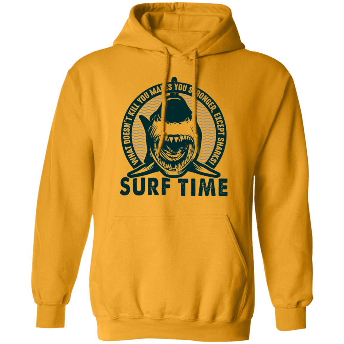 Surf Time Surfing Funny Shark Pullover Hoodie