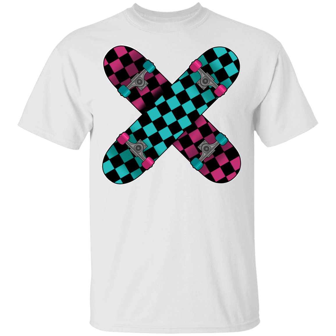 Retro 80's Checkered Skateboards Skateboarding Youth T-Shirt