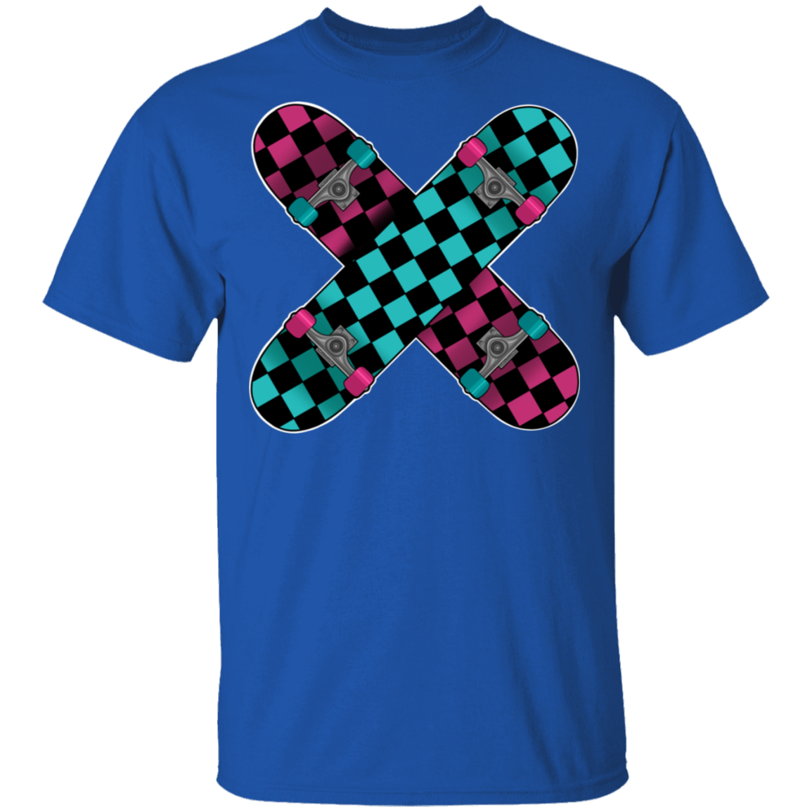 Retro 80's Checkered Skateboards Skateboarding T-Shirt