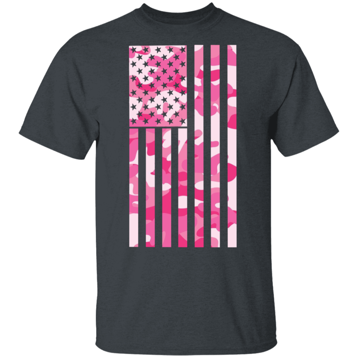 Pink Camo American Flag T-Shirt