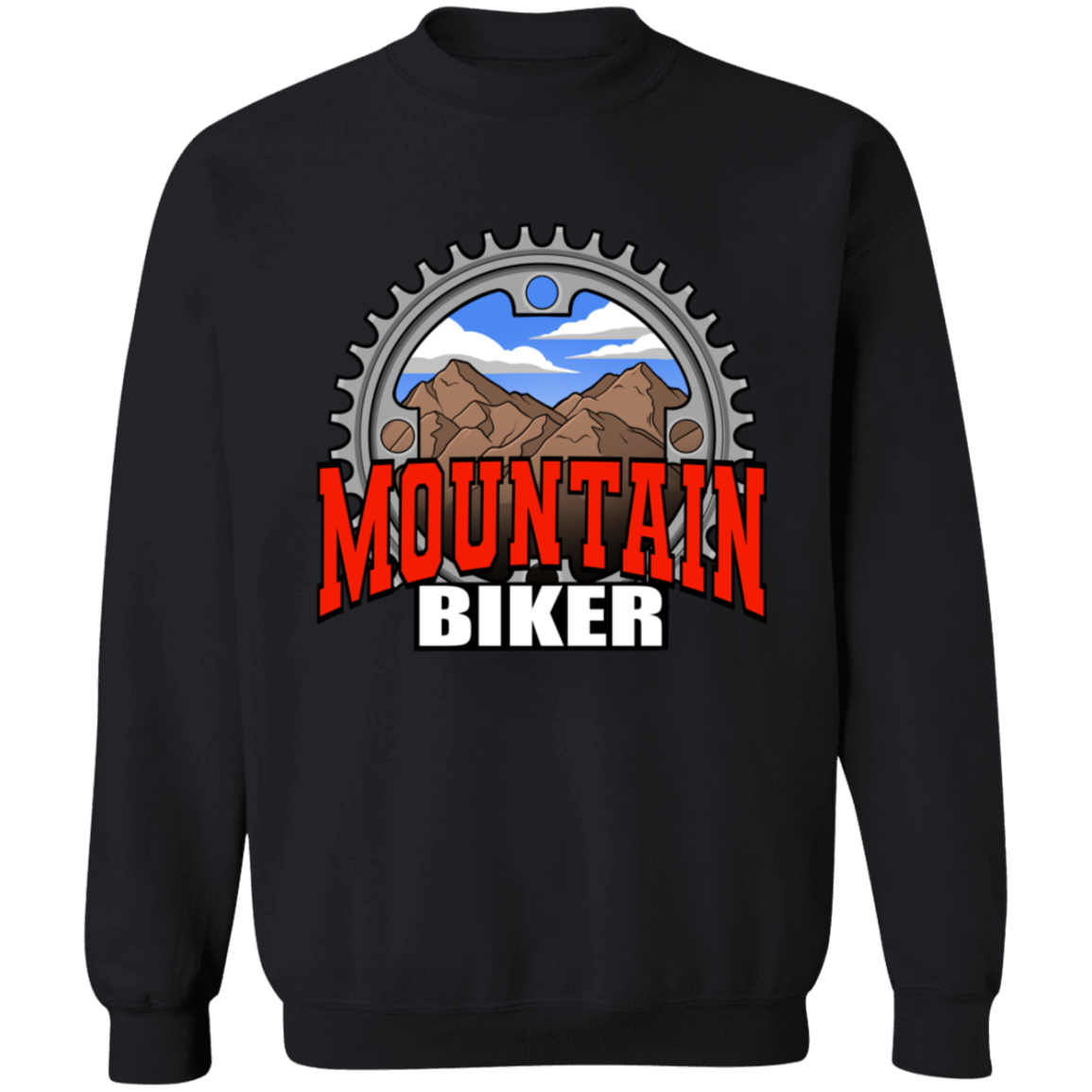 Mountain Biker Scenery Crewneck Sweatshirt