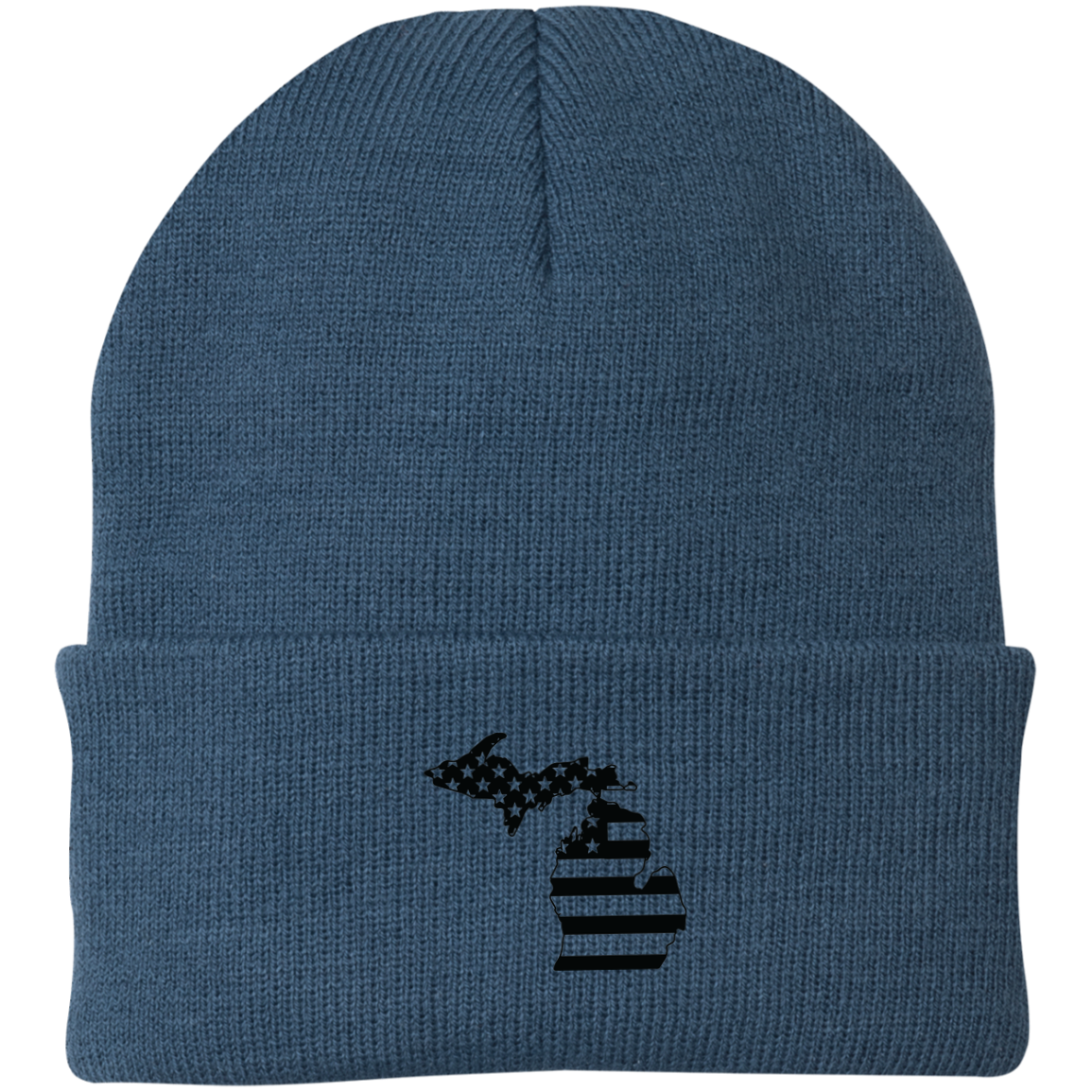 Michigan State American Flag Beanie Cap