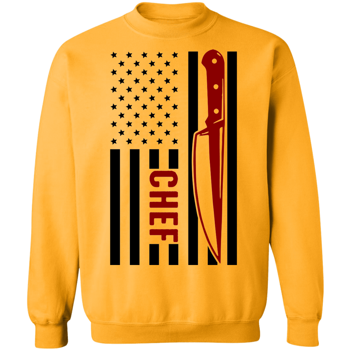 Chef American Flag Cooking Crewneck Sweatshirt