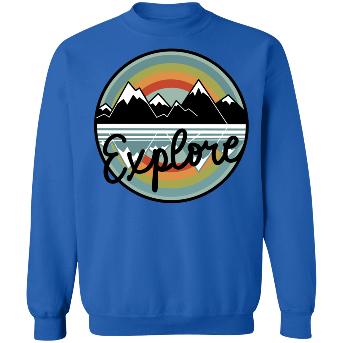 Explore Mountains Hiking Camping Crewneck Sweatshirt