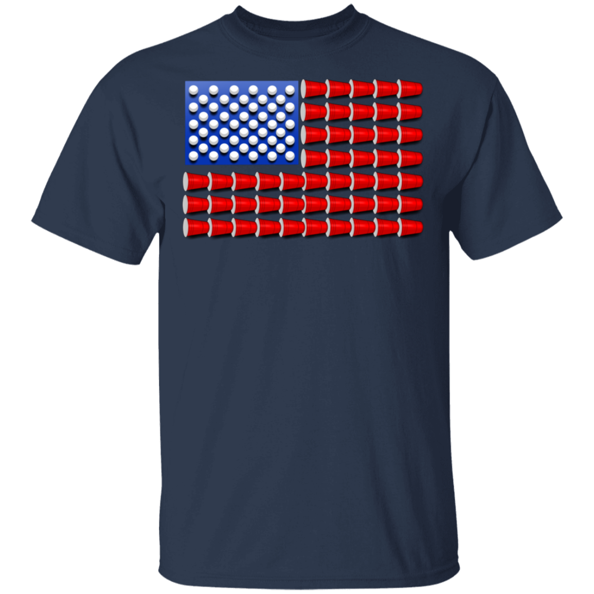 Beer Pong Red Cup American Flag T-Shirt