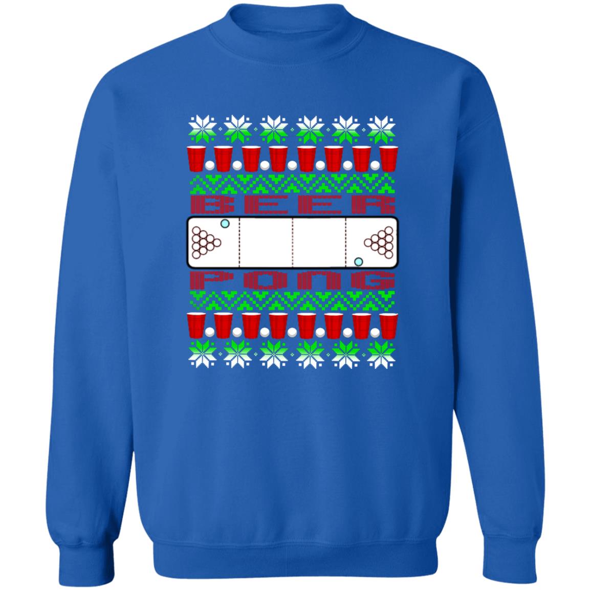 Beer Pong Funny Christmas Crewneck Sweatshirt