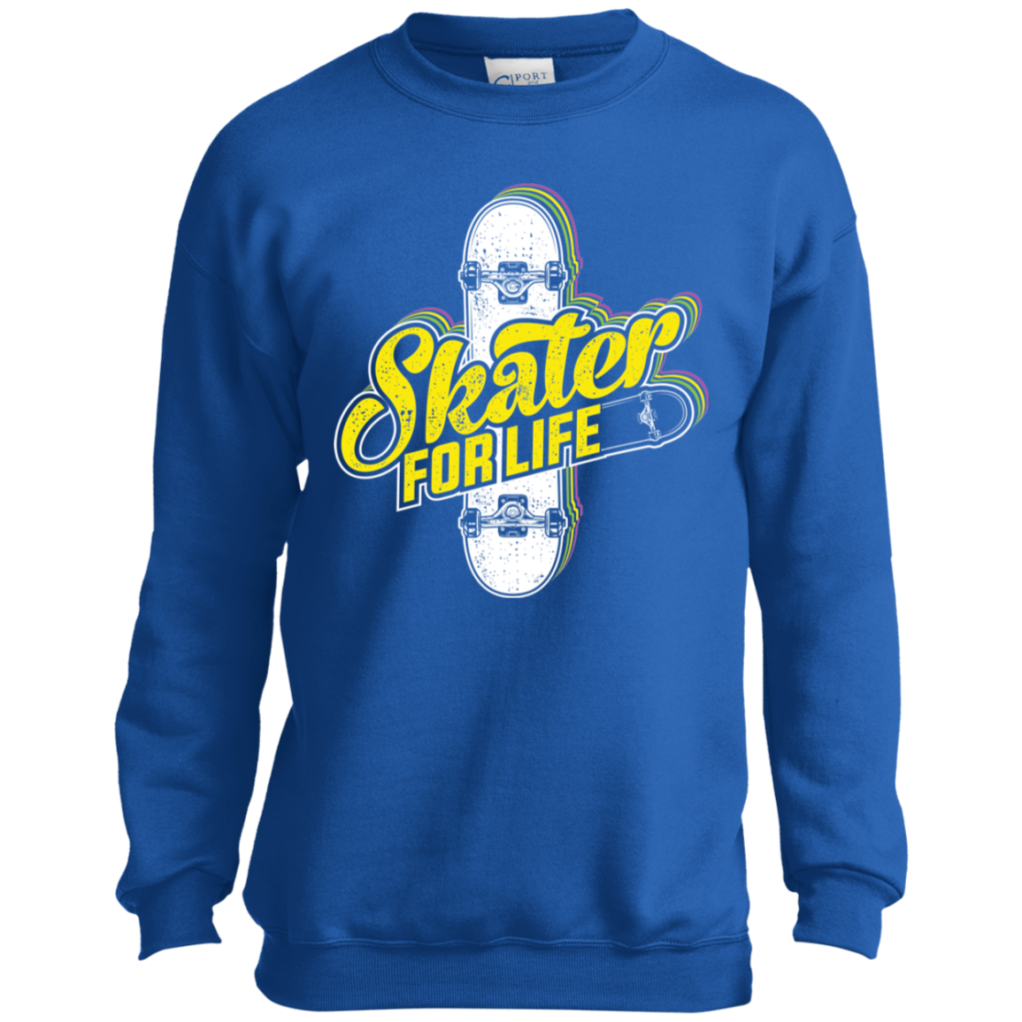 Skater For Life Skateboarding Youth Crewneck Sweatshirt