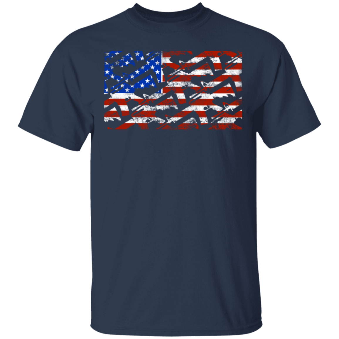 Rifle Firearm American Flag T-Shirt