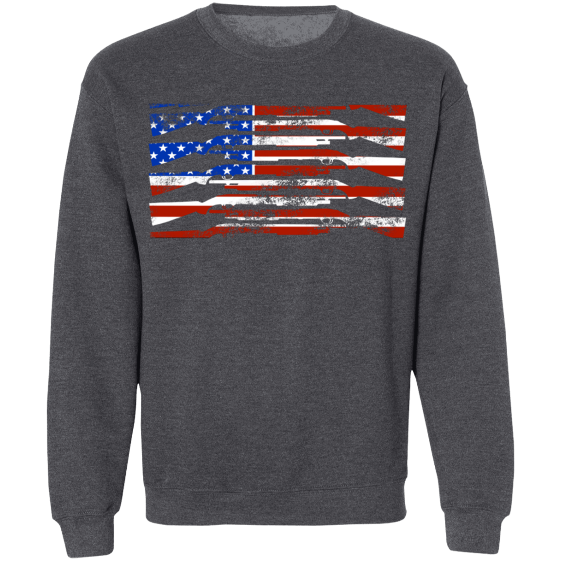 Shotgun Firearm American Flag Crewneck Sweatshirt