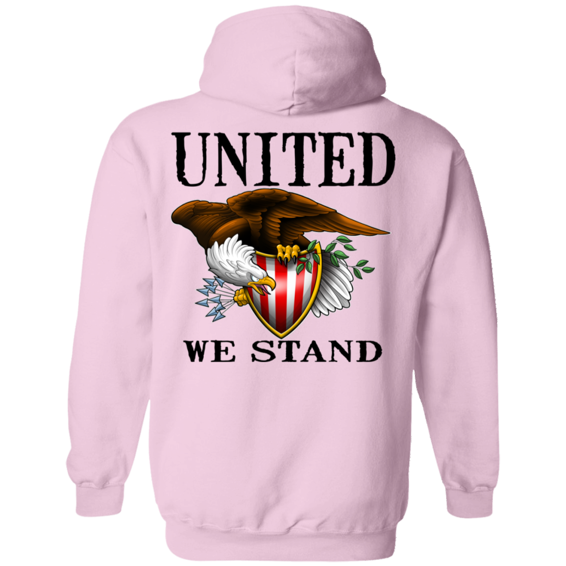 1776 American Bald Eagle United We Stand Double Sided Pullover Hoodie