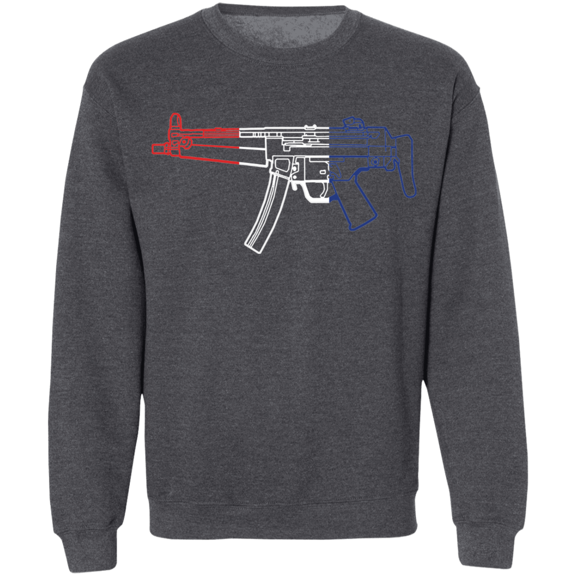 MP5 Firearm Rifle Red White Blue Crewneck Sweatshirt