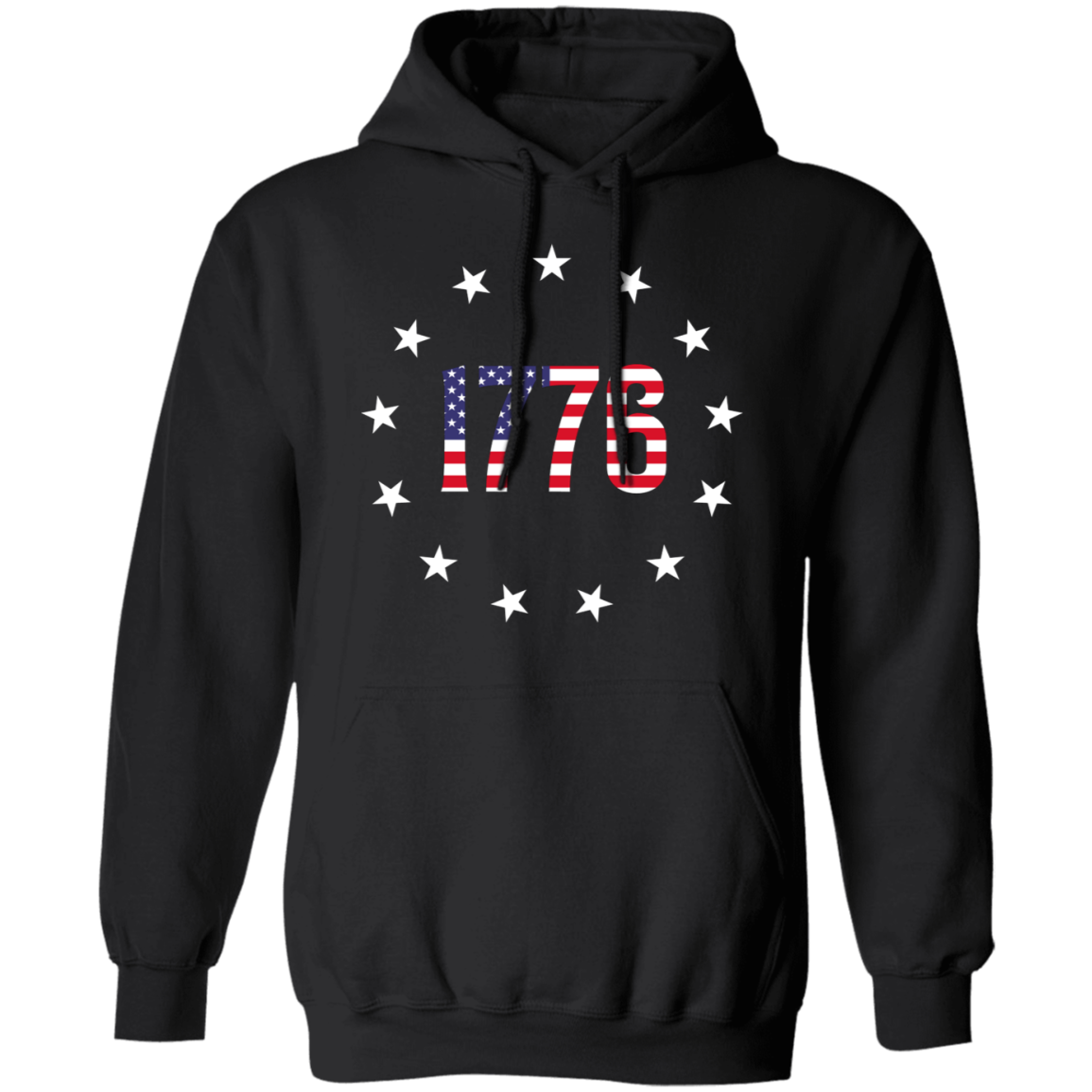 1776 Betsy Ross American Flag Pullover Hoodie