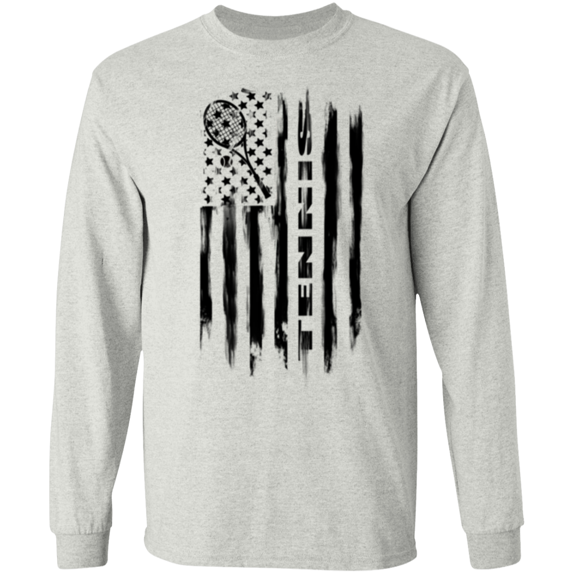 Tennis American Flag Long Sleeve T-Shirt