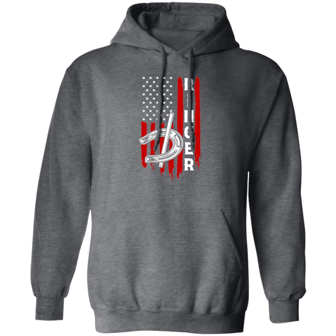 Ringer Horseshoe American Flag Pullover Hoodie