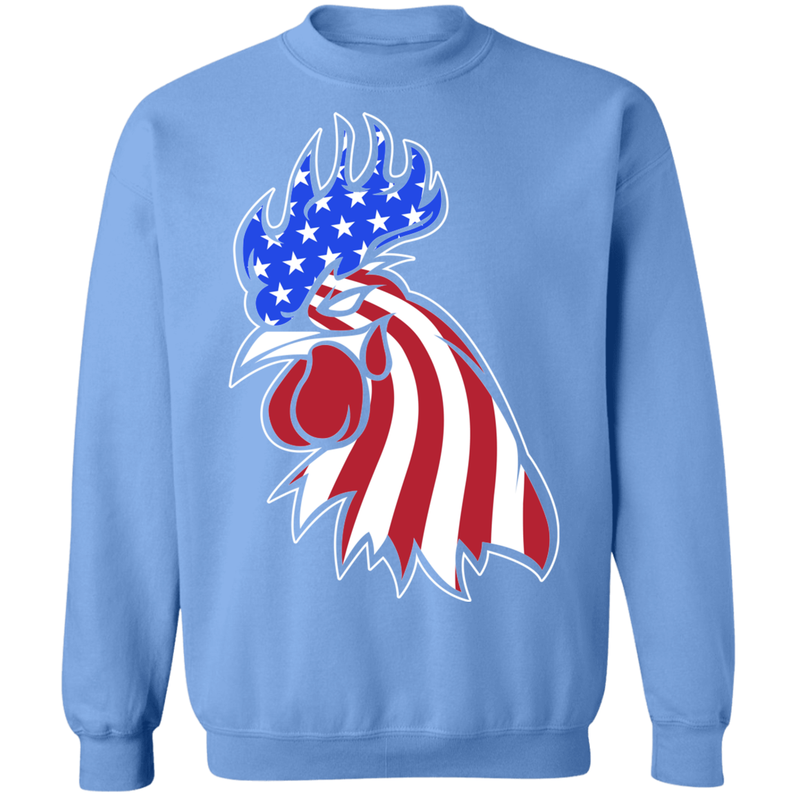 Rooster American Flag USA Crewneck Sweatshirt