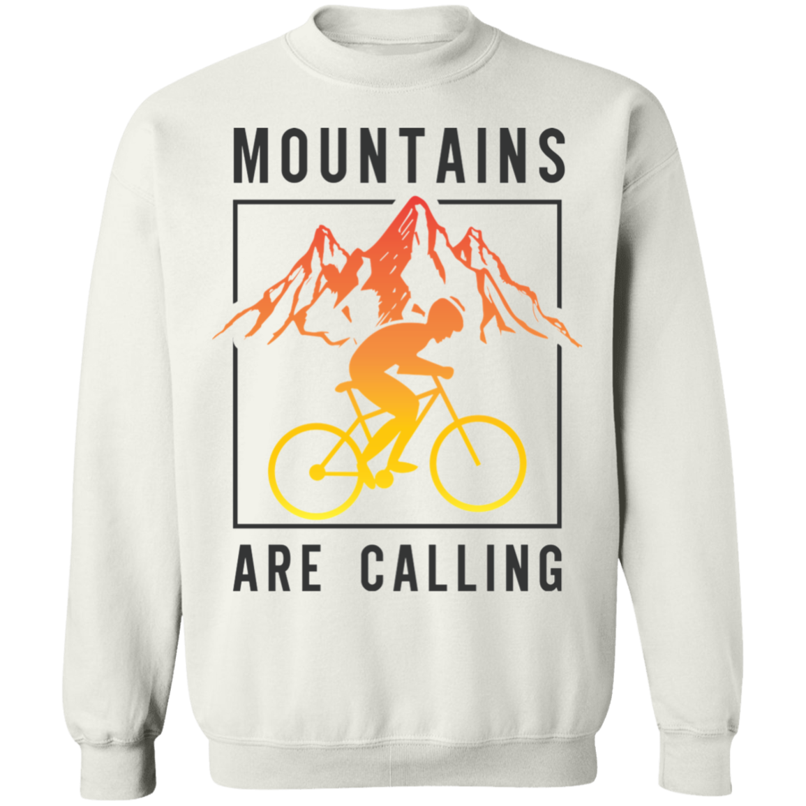 Mountains Are Calling Mountain Biking Crewneck Sweatshirt