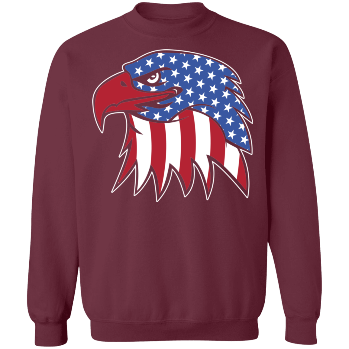 Bald Eagle American Flag USA Crewneck Sweatshirt