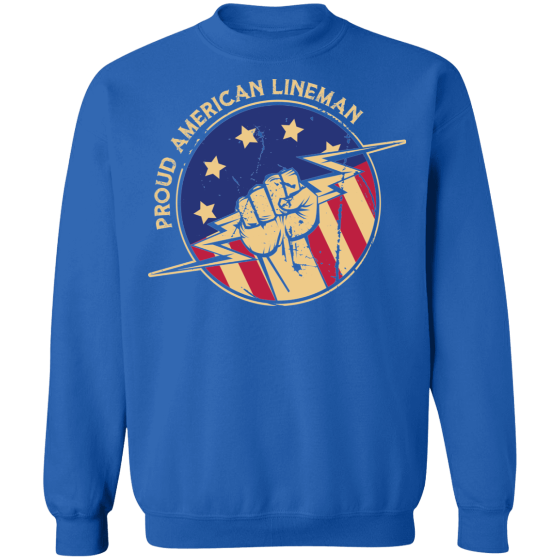 Proud American Lineman Crewneck Sweatshirt