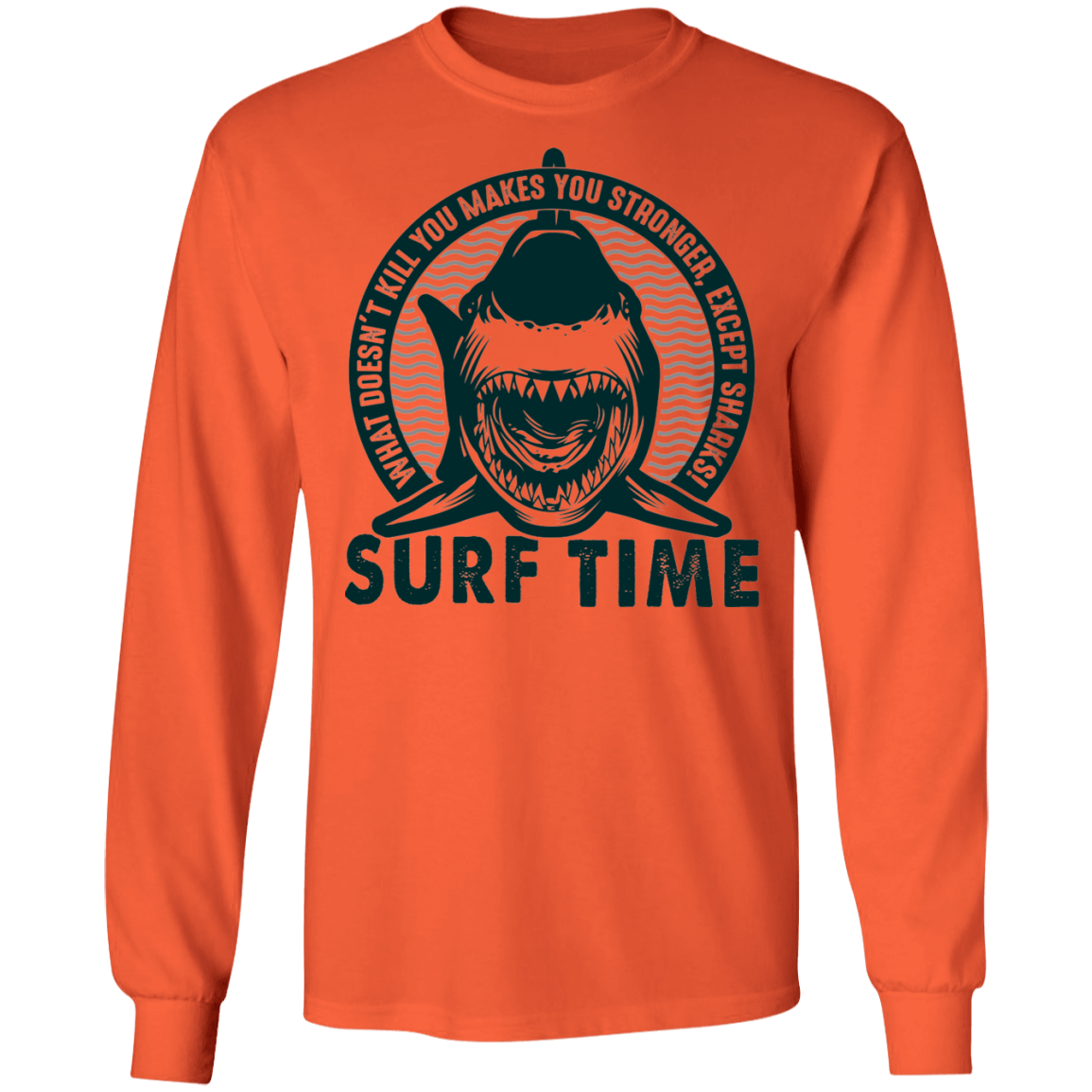 Surf Time Great White Shark Long Sleeve T-Shirt