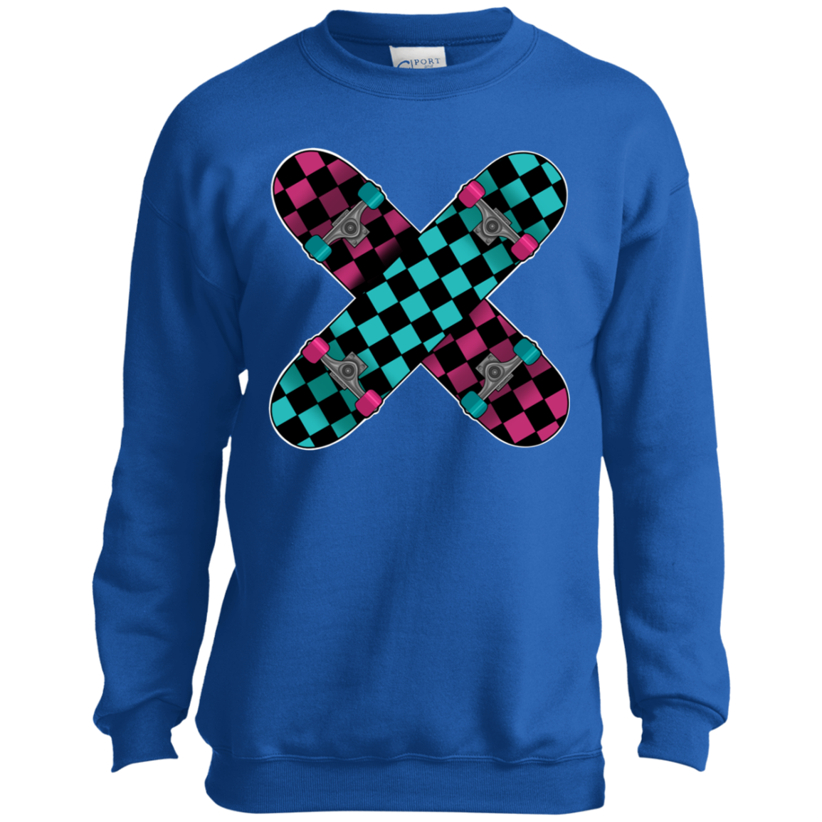 Retro Skateboard Skateboarding Youth Crewneck Sweatshirt