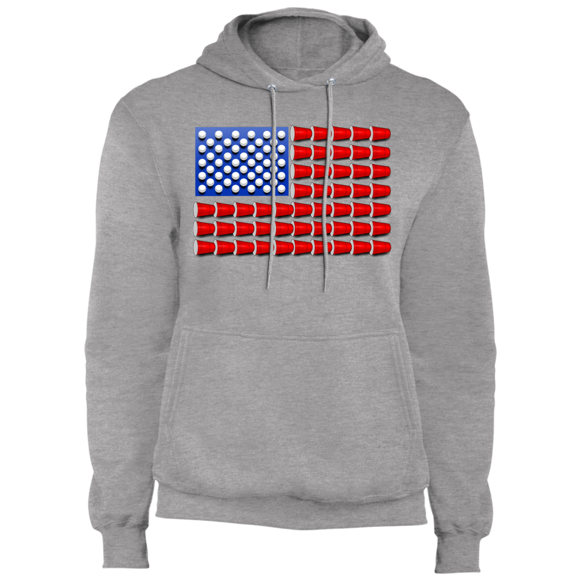 Beer Pong Red Cup American Flag Pullover Hoodie