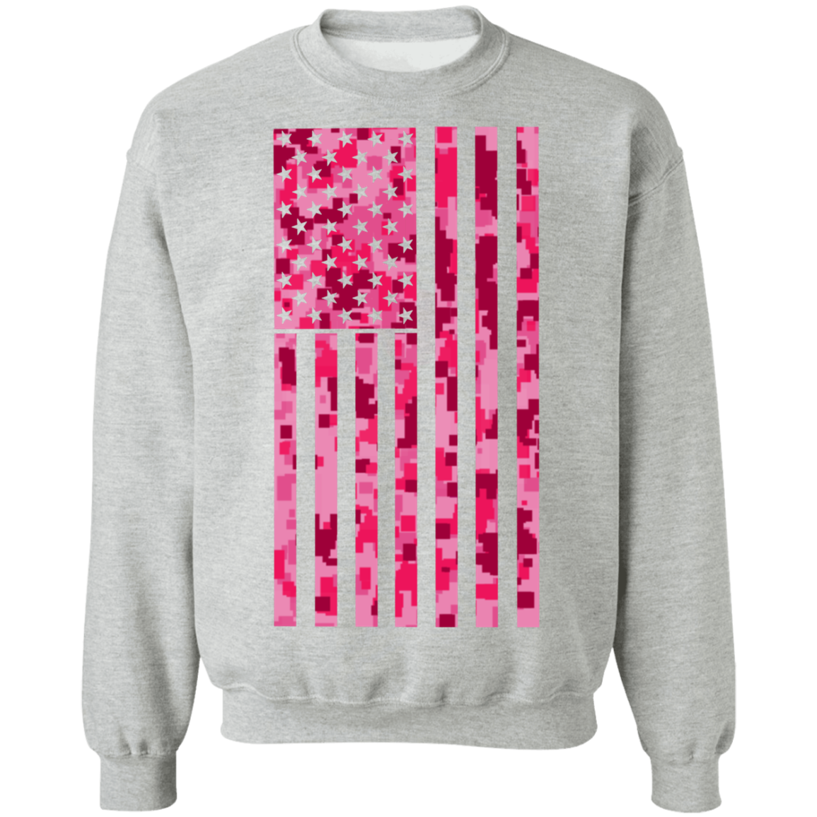 Pink American Flag Crewneck Sweatshirt