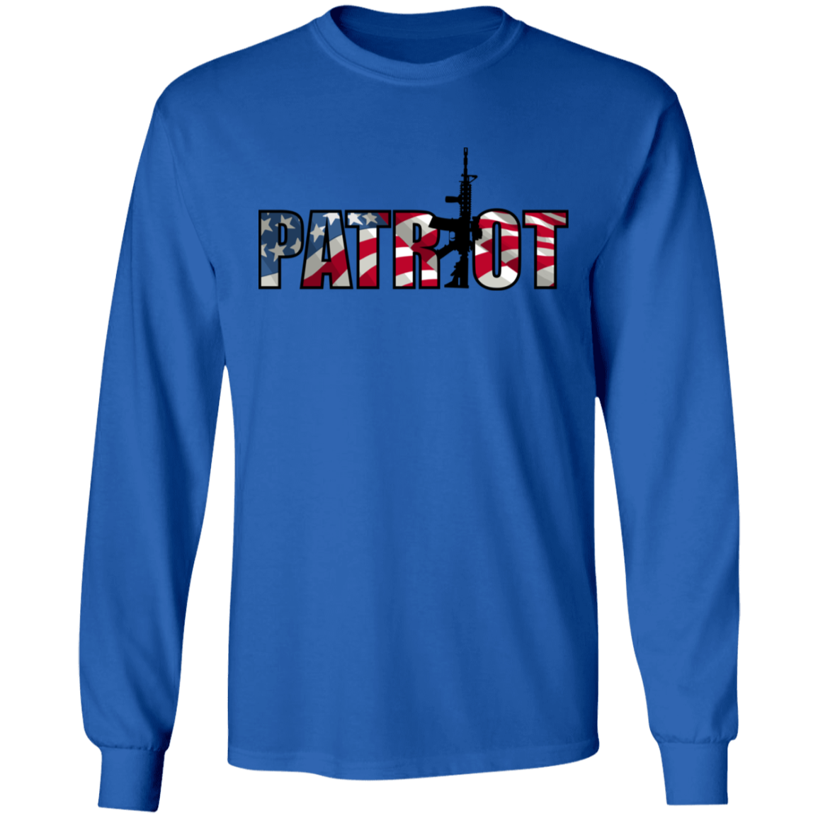 Patriot American Flag Defense Long Sleeve T-Shirt