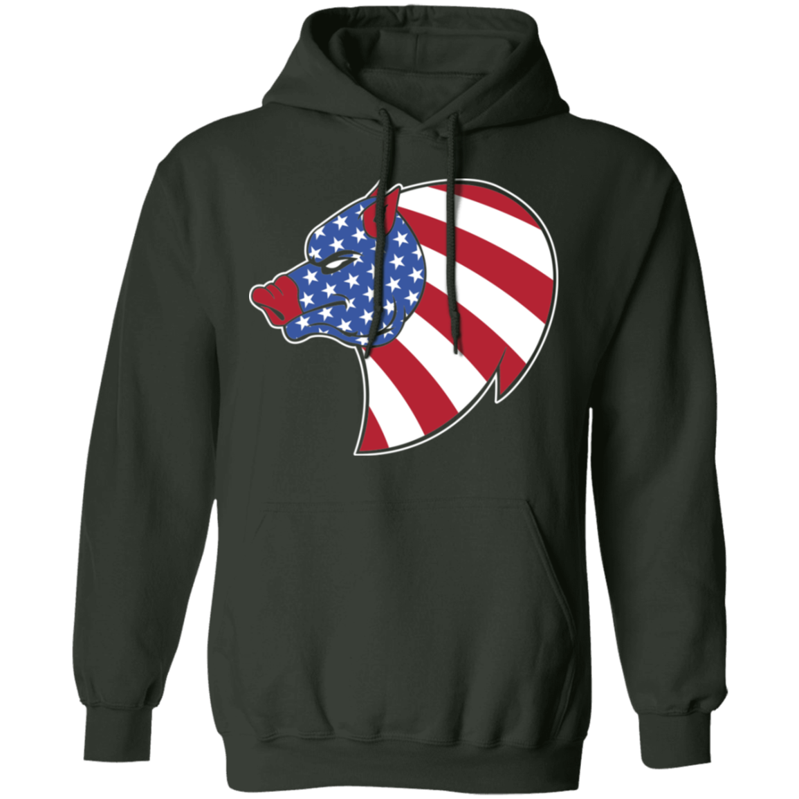 Pig Hog American Flag USA Pullover Hoodie