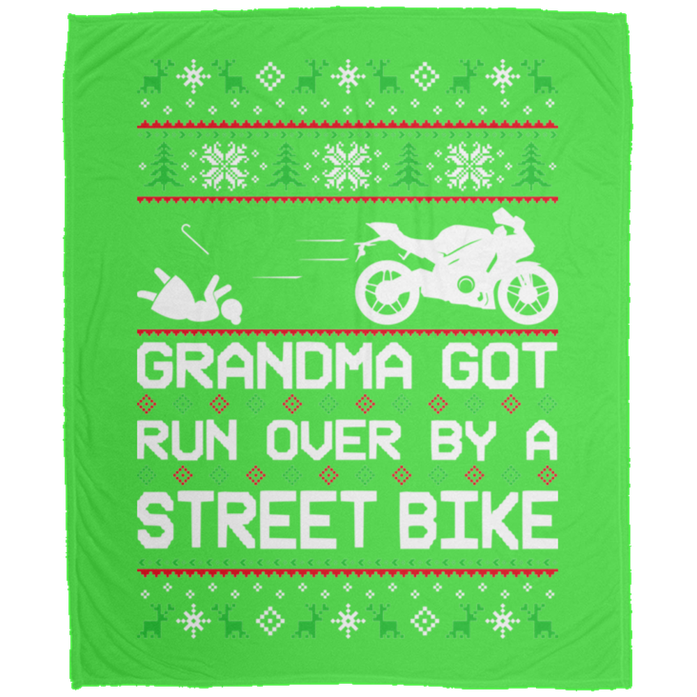 Wheel Spin Addict Christmas Motorcycle Street Bike Fleece Blanket - 50x60