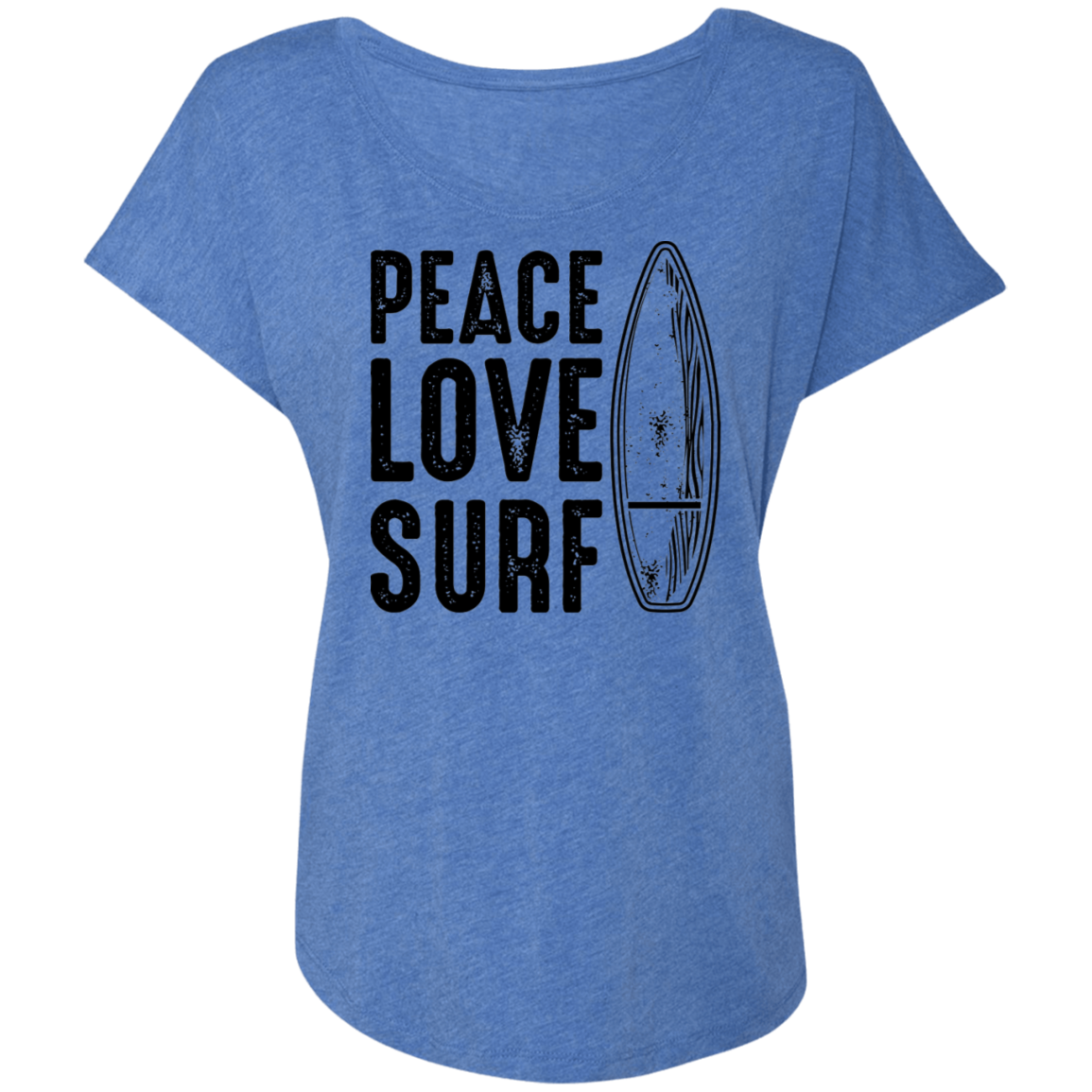 Peace Love Surf Beach Women's Dolman Sleeve