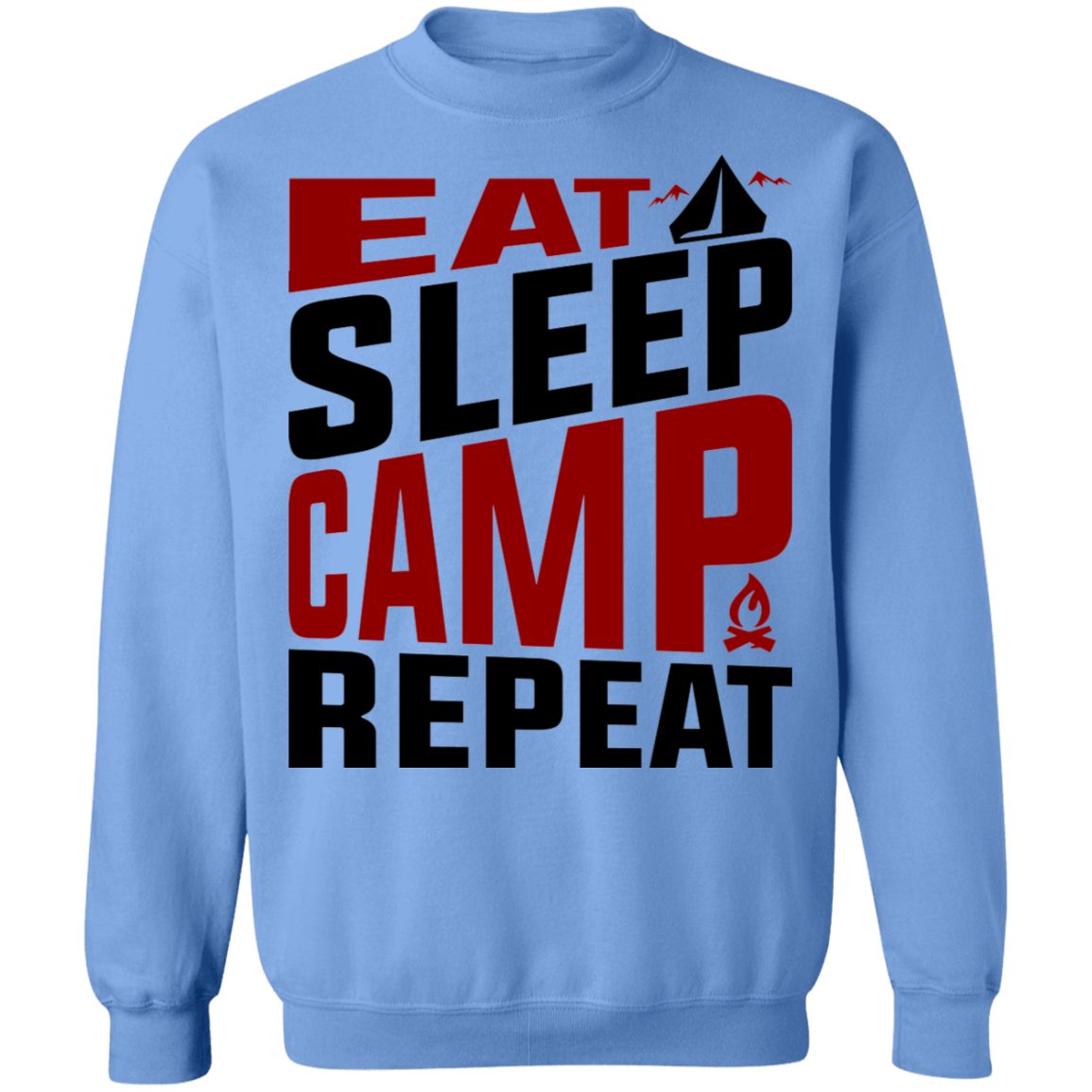 Eat Sleep Camp Repeat Camping Crewneck Sweatshirt