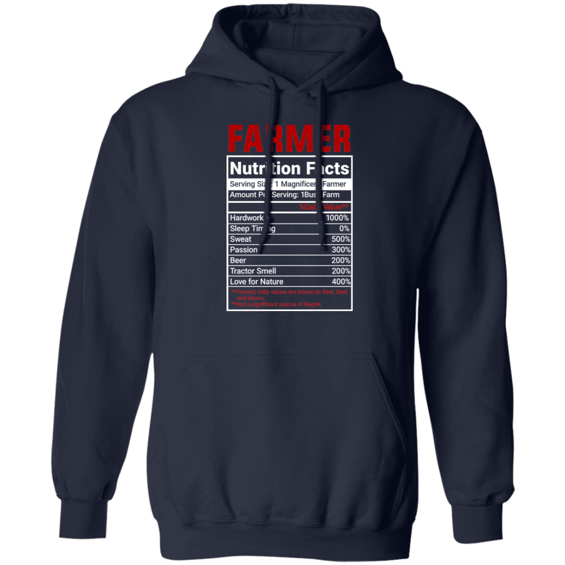 Funny Farmer Nutrition Facts Hoodie