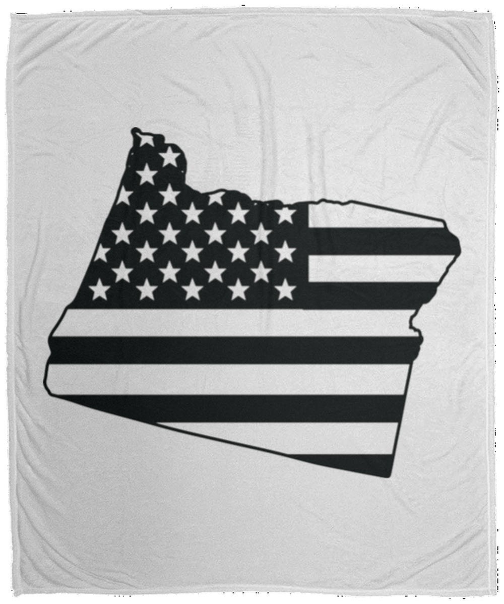 Oregon American Flag State Fleece Blanket - 50x60