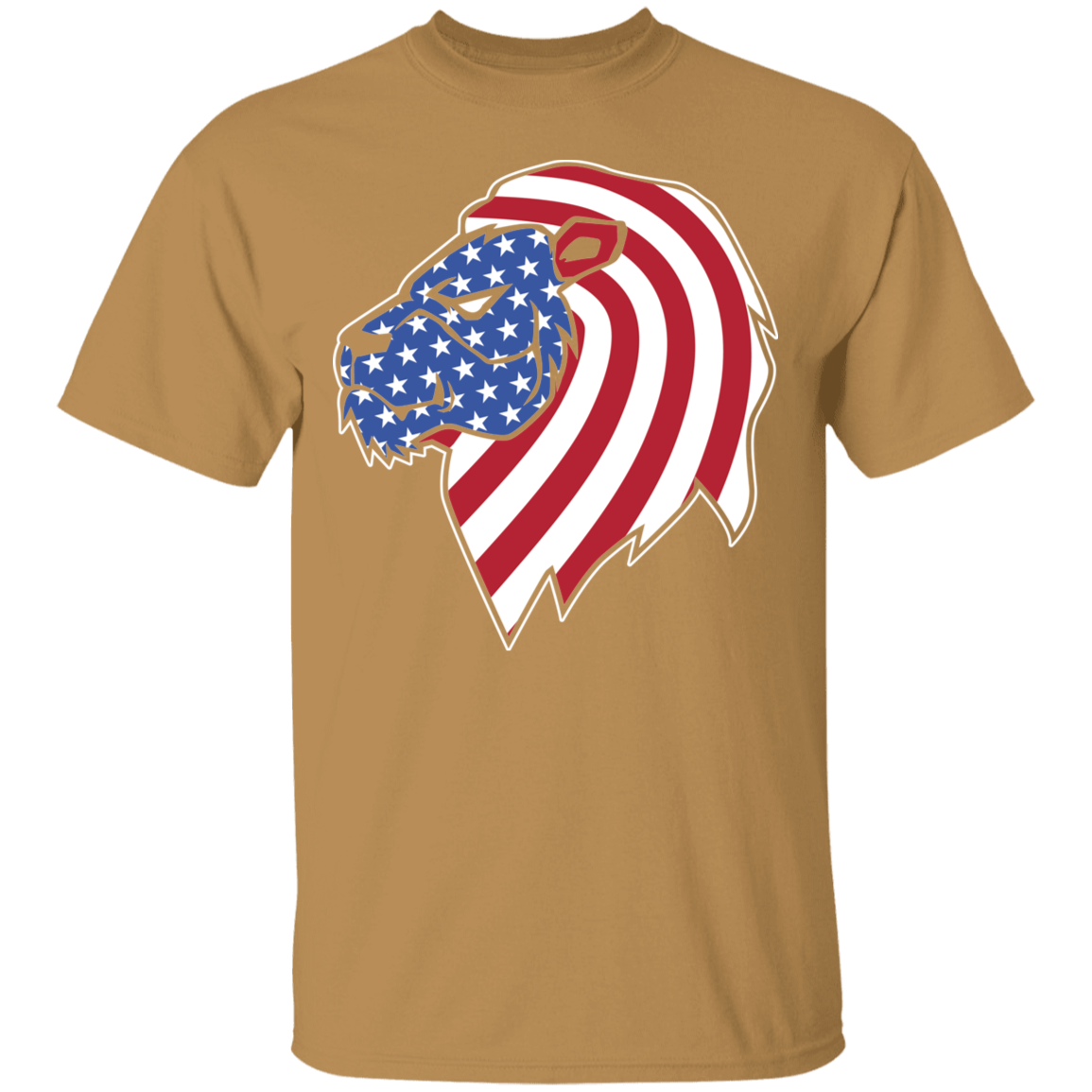 Lion American Flag USA T-Shirt