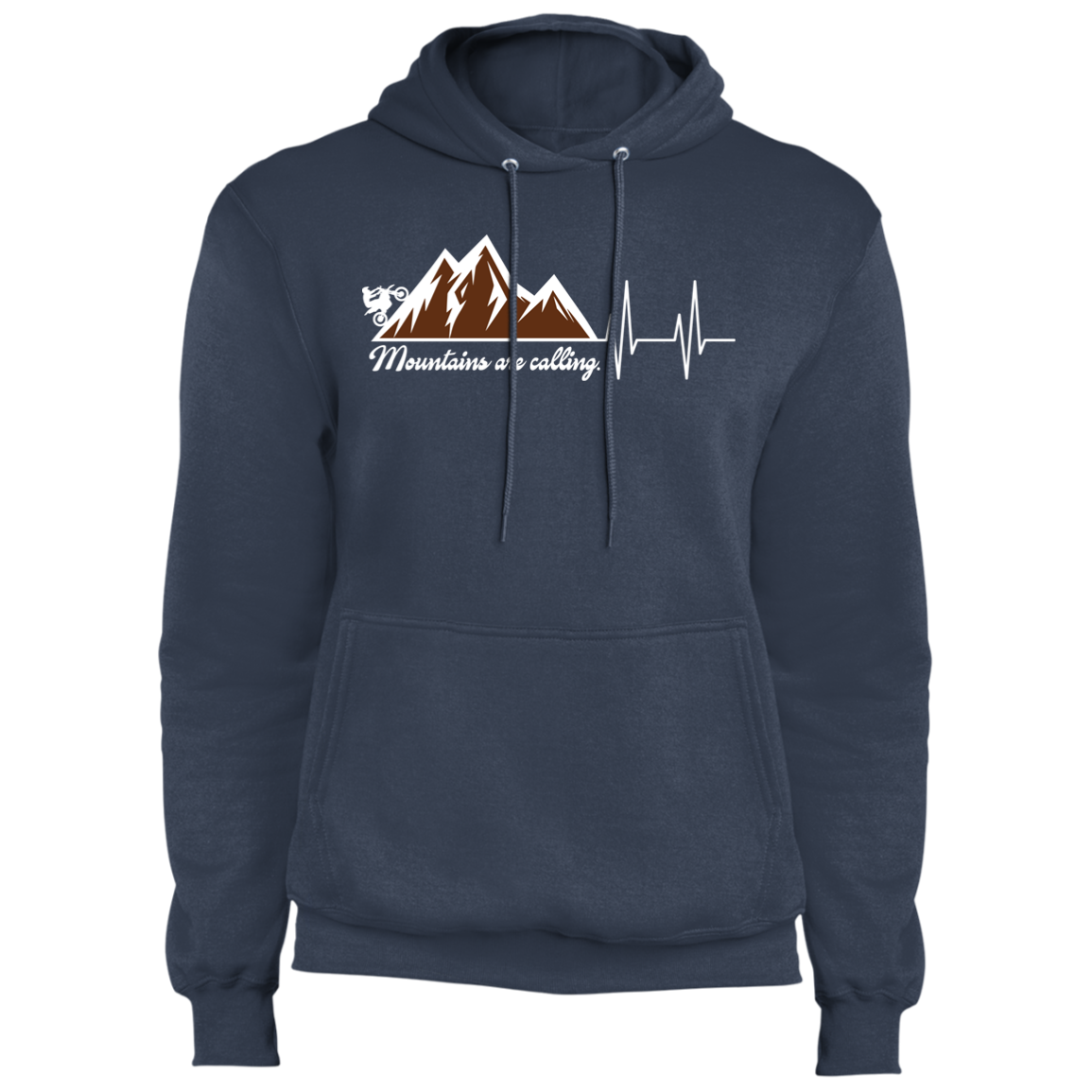 Mountains Are Calling Dirt Bike Heart Beat Pullover Hoodie