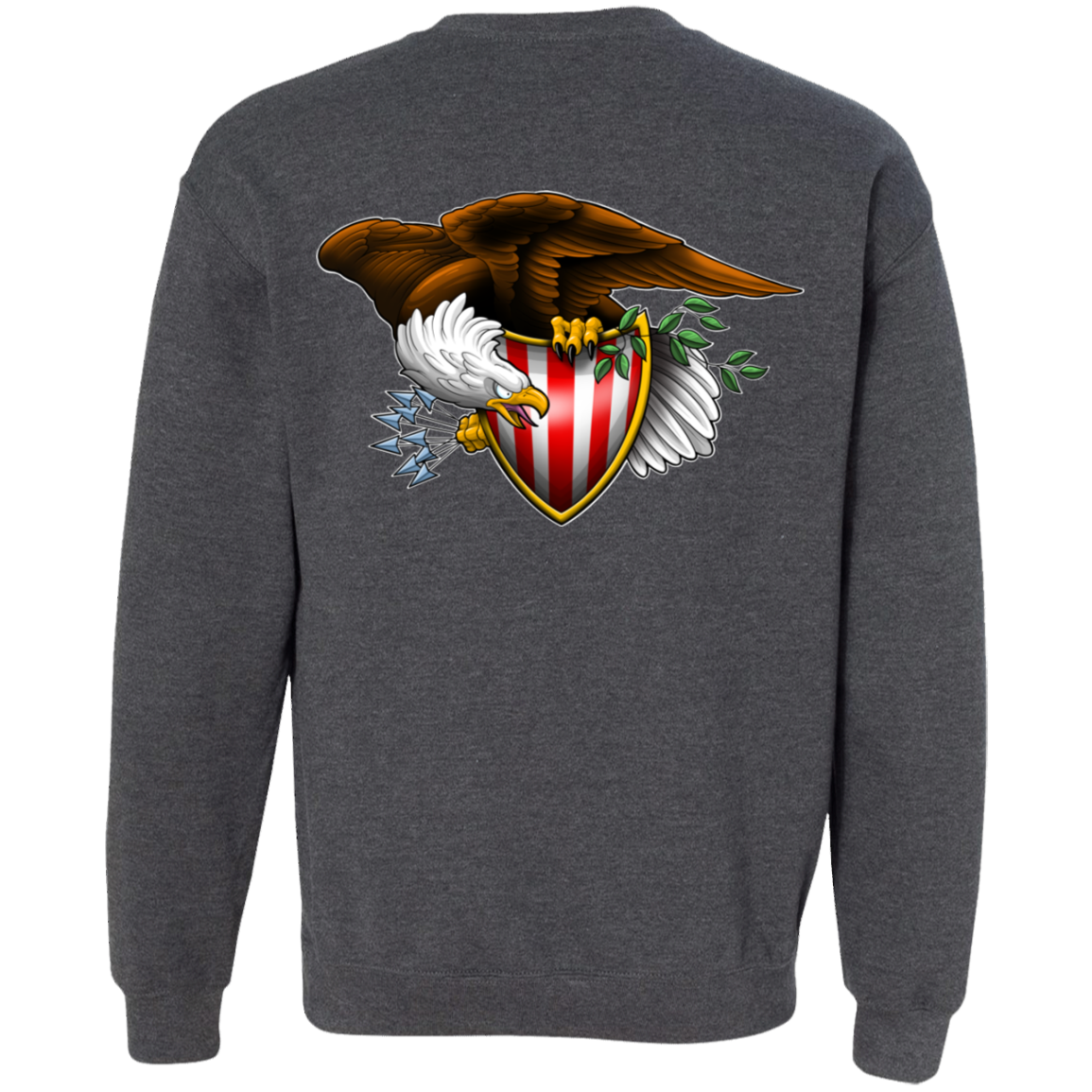Patriot American Bald Eagle Double Sided Crewneck Sweatshirt