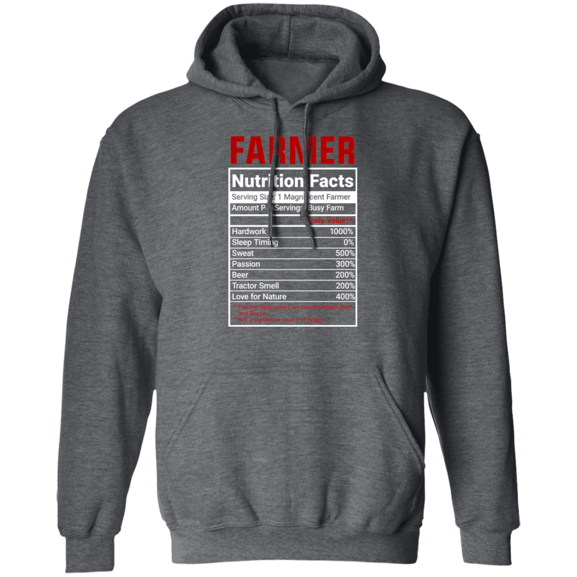 Funny Farmer Nutrition Facts Hoodie