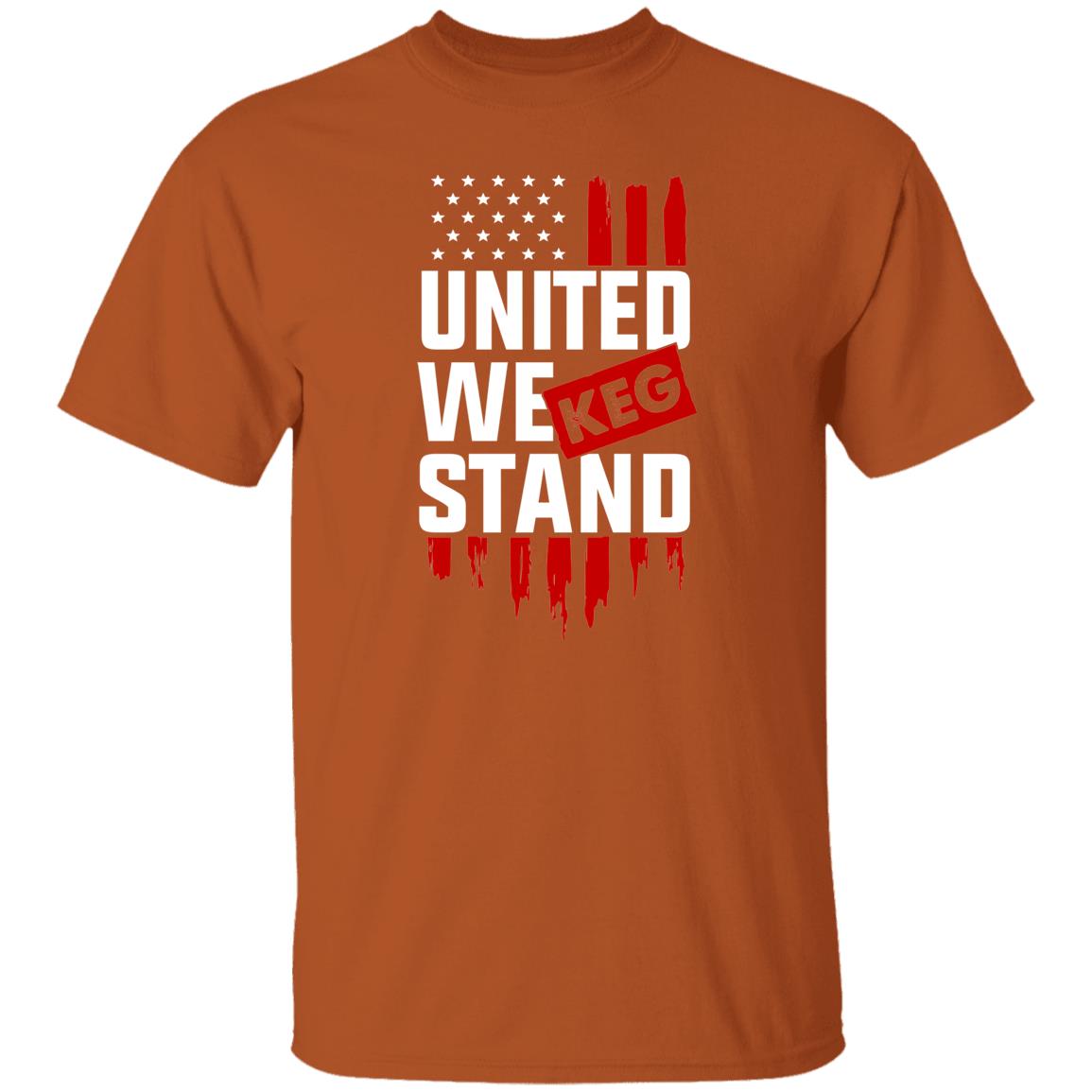 United We Keg Stand Drinking Beer American Flag T-Shirt