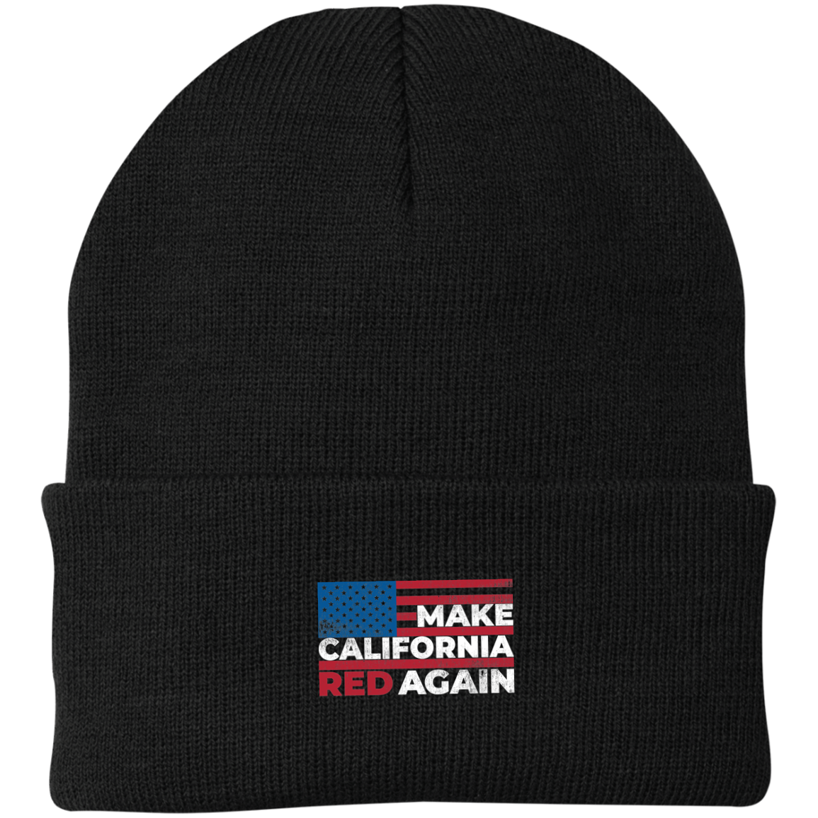 Make California Red Again American Flag Republican Beanie Cap