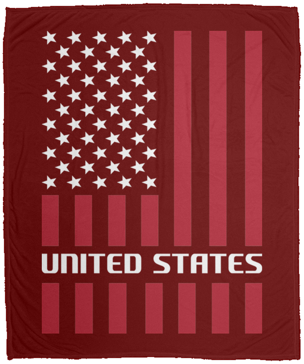United States American Flag Fleece Blanket - 50x60