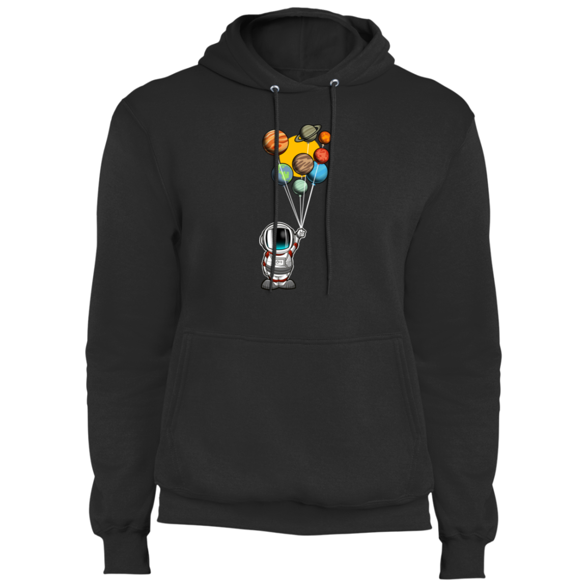 Men's Space Astronaut Balloons Party Fleece Pullover Hoodie